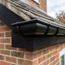 Half Round Aluminium Gutter Angle 135° - 125mm — RAL 9005 (in use)