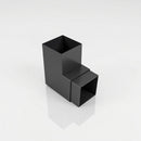 Flush Joint Aluminium Downpipe Bend 72x72mm — RAL 7021 / 92.5 Degrees