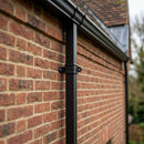 Traditional Aluminium Downpipe 72x72mm x 3m Eared Socket — Textured Black (in use)