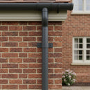 Aluminium Downpipe Clip 76mm Diameter — RAL 7021 (in use)