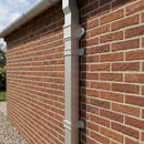Traditional Aluminium Downpipe 72x72mm x 3m Eared Socket — RAL 9006 (in use)