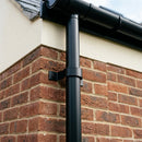 Aluminium Downpipe Clip 76mm Diameter — RAL 9005 (in use)