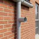 76mm Diameter Flush Joint Downpipe Branches — RAL 9006 / 112.5 Degrees (in use)