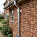 Traditional Aluminium Downpipe 76mm Diameter × 3m Eared Socket — RAL 9006 (in use)