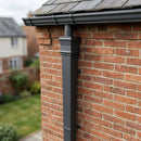 Traditional Downpipe Length 72x72mm x 3m Non-Eared Socket — RAL 7021 (in use)
