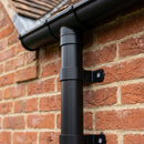 Aluminium Downpipe Clip 63mm Diameter - Flush Joint — RAL 9005 (in use)