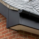 UF1 Aluminium Fascia Board Joint Cover - U Return Profile — Textured Black (in use)
