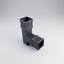 72x72mm Traditional Square Aluminium Downpipe Branches — RAL 7016 / 92.5 Degrees