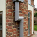 Flush Joint Aluminium Downpipe Bends 63mm Diameter — RAL 7036 / 92.5 Deg (in use)