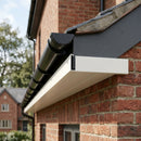 Aluminium Soffit Board Joint Cover — RAL 9010 (in use)