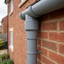 63mm Outlet to Downpipe Length Connector — RAL 7037 (in use)