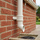 Traditional Aluminium Downpipe Shoe 76mm Diameter — RAL 9010 (in use)