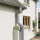 76mm Diameter Flush Joint Aluminium Downpipe Bends — RAL 9006 / 112.5 Deg (in use)