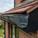 Moulded Ogee Gutter Right Hand Stop End 125 x 100mm — RAL 7016 (in use)
