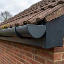 Half Round Aluminium Gutter Stop End - 125mm — RAL 7016 (in use)