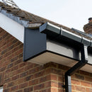 Aluminium Fascia Board Sample — Textured Black / 'L' Return (in use)