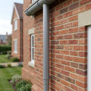 Aluminium Flush Joint Downpipe Sample — RAL 7037 / 76mmØ (in use)