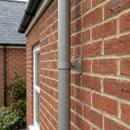 Adjustable Aluminium Pipe Clip 63mm Diameter — RAL 7036 (in use)