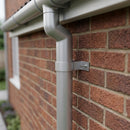 Aluminium Downpipe Clip 76mm Diameter — RAL 9006 (in use)
