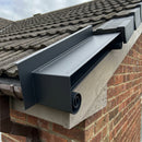 Aluminium Coping Stop End Upstand – Secret Fix — RAL 7021 (in use)