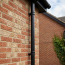 Traditional Non-Eared Downpipe 76mm Diameter × 3m Length — RAL 9005 (in use)