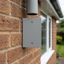 Aluminium Downpipe Access Plate 72x72mm — RAL 7036 (in use)