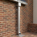 Aluminium Flush Joint Downpipe Sample — RAL 9006 / 72x72mm (in use)