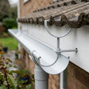 Half Round Aluminium Gutter Rise and Fall Bracket 125mm — RAL 7035 (in use)