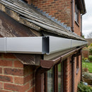 Aluminium Soffit Board Joint Cover — RAL 9006 (in use)
