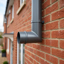 Flush Joint Aluminium Downpipe Bends 63mm Diameter — RAL 7037 / 92.5 Deg (in use)