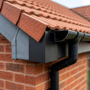 L Return Fascia Board Angle Covers – Aluminium Corner Fascia — Textured Black / 90 Deg External Angle (in use)