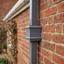 Traditional Downpipe Spare Socket 72x72mm Non-Eared — RAL 7037 (in use)