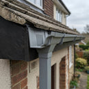 Moulded Ogee Gutter Outlet 72×72mm – 125×100mm Connection — RAL 7037 (in use)