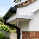 L Return Aluminium Fascia Board Joint Cover — RAL 9006 (in use)