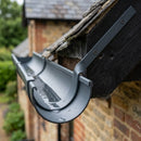 Half Round Aluminium Gutter Side Rafter Bracket 125mm — RAL 7021 (in use)