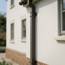Traditional Aluminium Downpipe 72x72mm x 3m Eared Socket — RAL 7022 (in use)