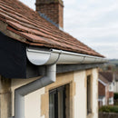 Half Round Gutter Sample – Aluminium — RAL 7035 (in use)