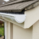 Half Round Aluminium Gutter Stop End - 125mm — RAL 9016 (in use)