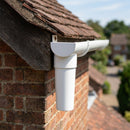 63mm Diameter Gutter Outlet Spigot Extender — RAL 9016 (in use)