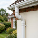 Traditional Aluminium Downpipe Bends 63mm Dia 92.5° 112.5° — RAL 9010 / 92.5 Degrees (in use)