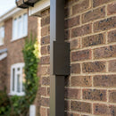 Aluminium Downpipe Access Plate 72x72mm — RAL 7022 (in use)