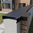 Aluminium Coping T-Junction – Secret Fix Wall Detail — RAL 9005 (in use)