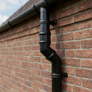 76mm Diameter Traditional Aluminium Downpipe Bends 92.5° & 112.5° — RAL 9005 / 112.5 Degrees (in use)