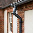 Traditional Adjustable Swanneck 63mm Diameter Aluminium Downpipe — RAL 7016 (in use)