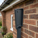63mm Aluminium Downpipe Access Plate — RAL 7016 (in use)