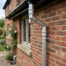 Traditional Adjustable Swanneck 63mm Diameter Aluminium Downpipe — RAL 9006 (in use)