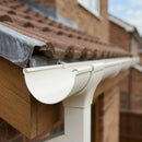 Deepflow Aluminium Gutter Length 130mm × 3m — RAL 9010 (in use)