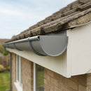 Half Round Aluminium Gutter Stop End - 125mm — RAL 7037 (in use)