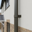 Aluminium Downpipe Clip 76mm Diameter — RAL 7022 (in use)