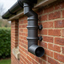 Traditional Aluminium Downpipe Bends 63mm Dia 92.5° 112.5° — RAL 7022 / 92.5 Degrees (in use)